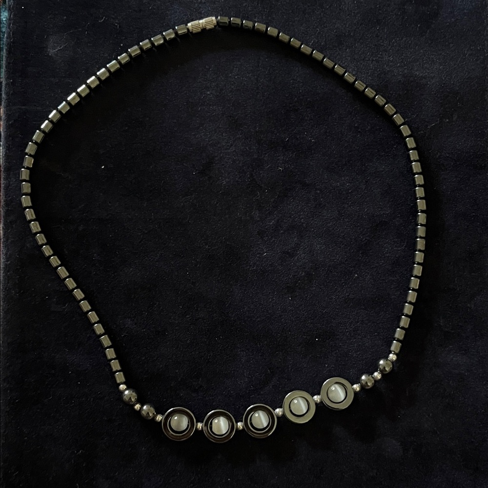 Elegant Black and Silver Beaded Necklace